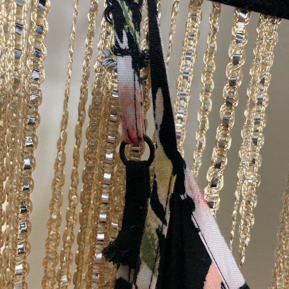 Pink and black floral button down boho maxi dress spaghetti strap sundress - Picture 7 of 8